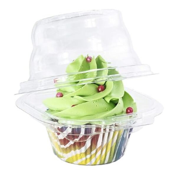 Individual Cupcake Containers (Pack of 50)- Single Compartment Plastic Boxes - Picture 2 of 4